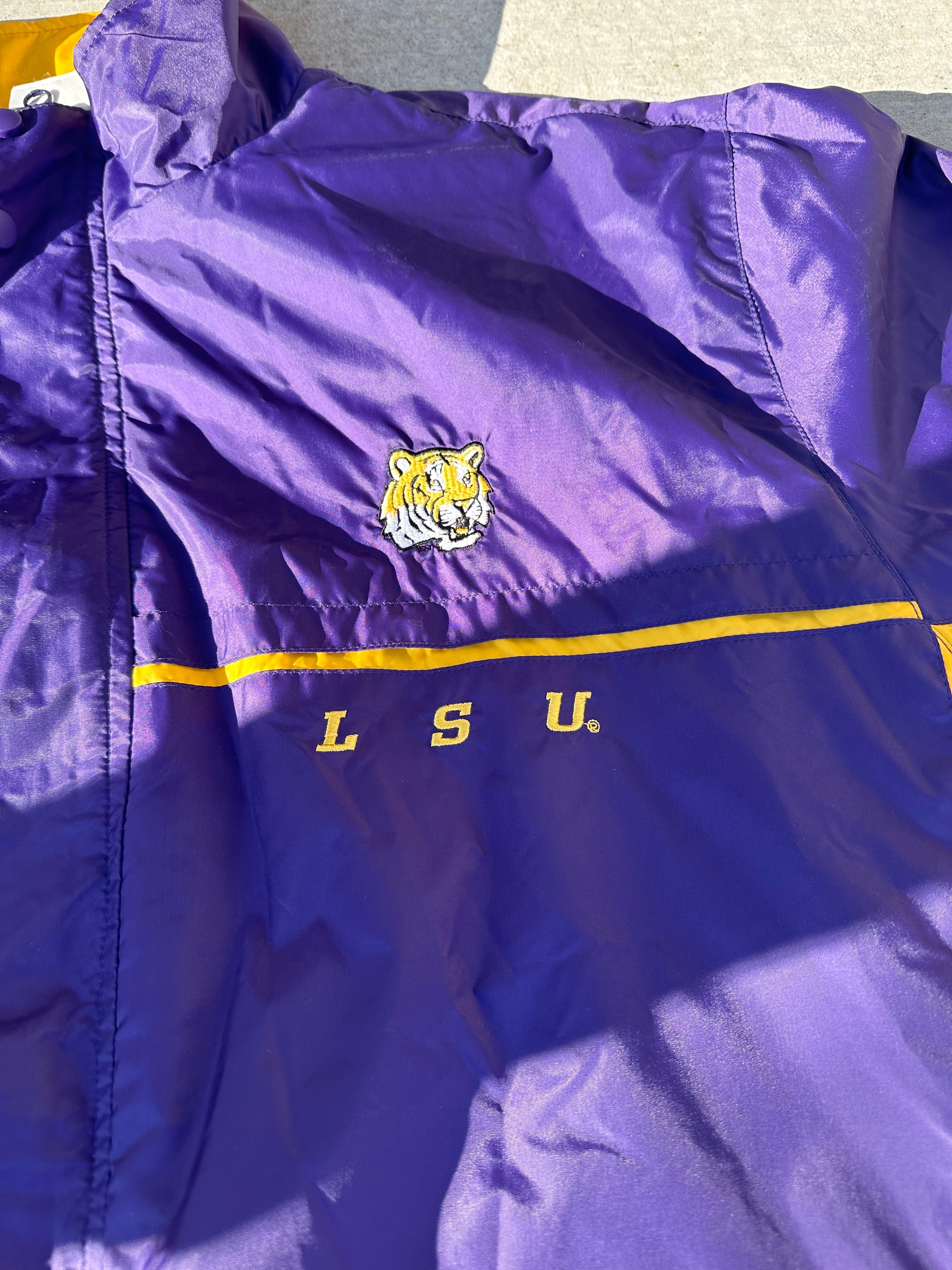 Purple Red Oak LSU Tiger Windbreaker Jacket closetvintage