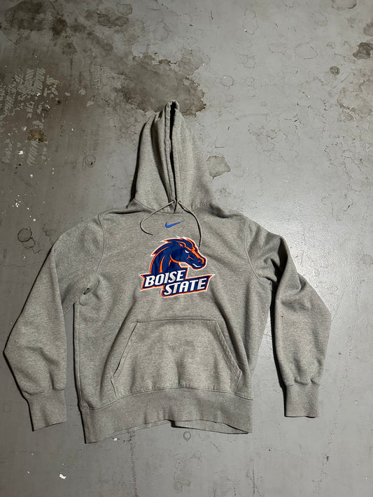 Nike Boise State Center Swoosh Grey Hoodie